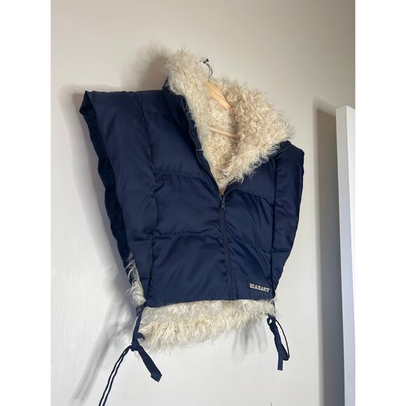 NEW Isabel Marant Hoodiali Puffer Zip Up Stand Collar Cropped Vest Blue One Size - Picture 3 of 7